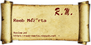 Reeb Márta névjegykártya